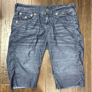 True Religion Blue Denim Shorts Size 28